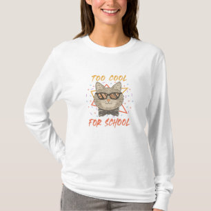 T-shirt trop cool pour l'école design chats