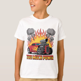 T-shirt Trop de Puissance - Dessin Animé Rétro Muscle Car 