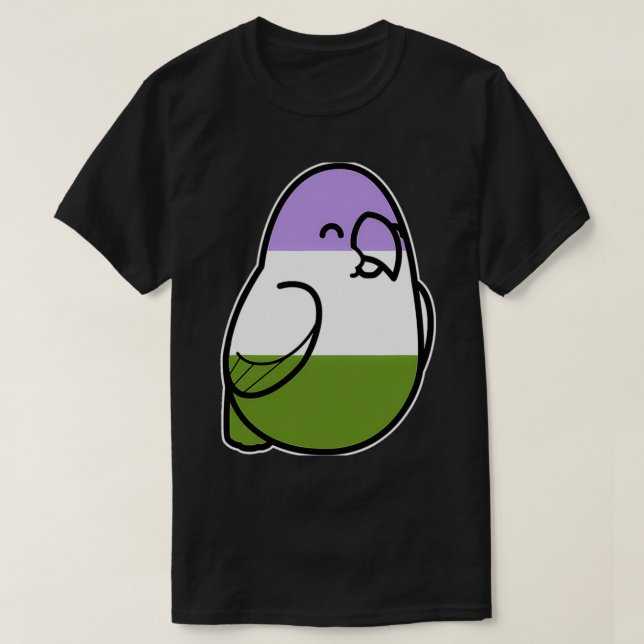 T-shirt Trop d'oiseaux Genderqueer Pride (Design devant)