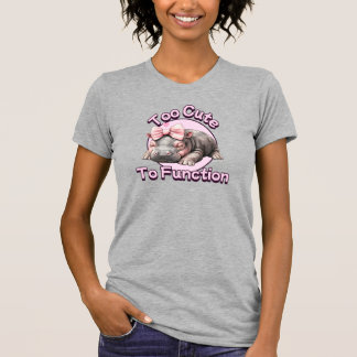 T-shirt Trop mignon pour fonctionner Baby Hippo Bow T-shir