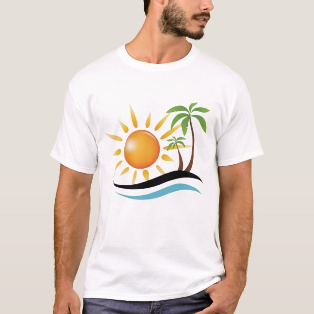 T-shirt Tropical Beautiful Beach Vibes  (Devant)