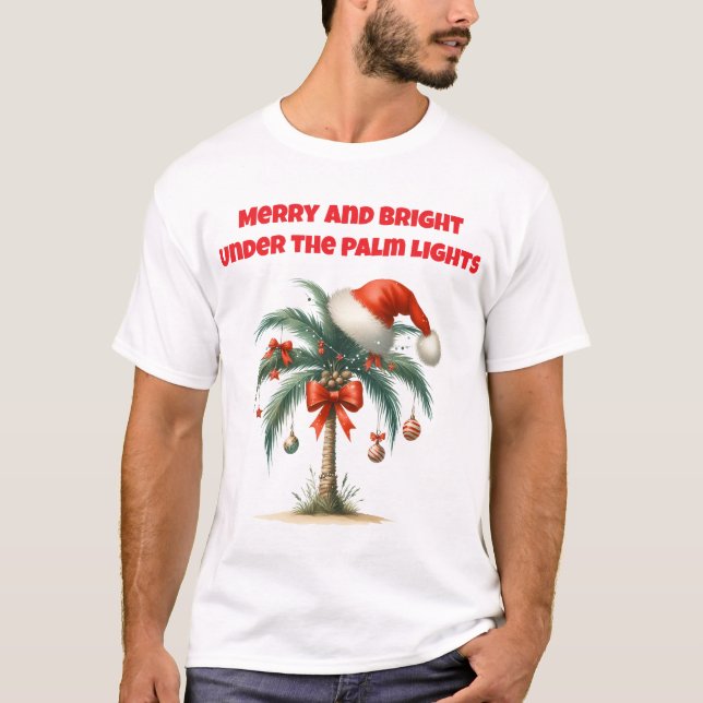 T-Shirt-Tropical Christmas Family T Shirt (Front)