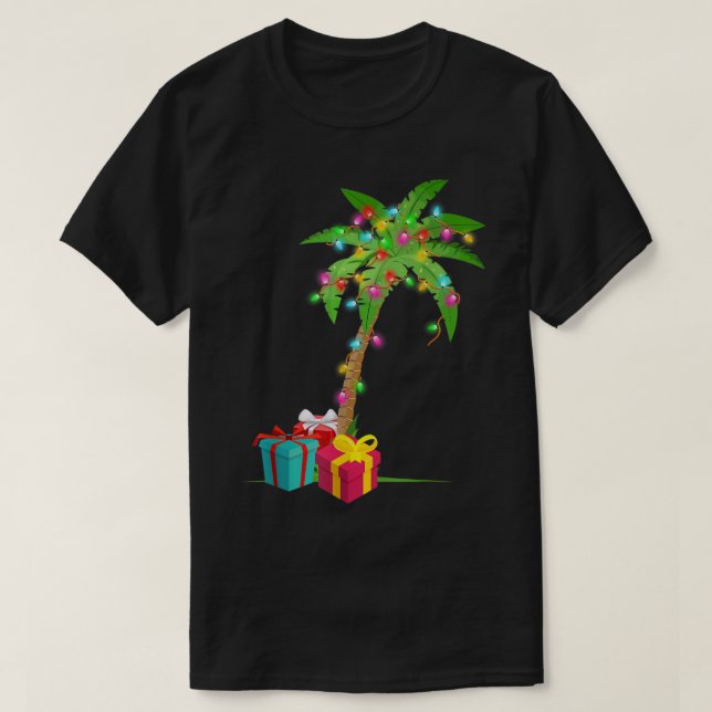 T-shirt Tropical Christmas Tree | Festive Palm Design (Design devant)