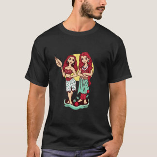 T-shirt tropical, fille, belle, été, vacances, exotisme