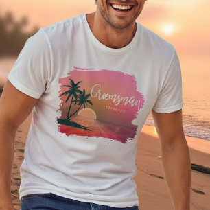 T-shirt Tropical Isle Garçon d'honneur Rose ID581