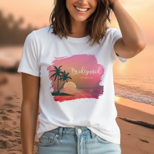 T-shirt Tropical Isle Sunrise Demoiselle d'honneur Rose ID