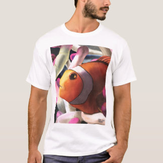 T-shirt tropical orange de poissons