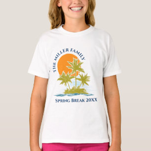 T-shirt Tropical Palm Tree Beach Trip Sunset Cute Custom
