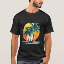 Tropical Palm Trees with Vibrant Sunset