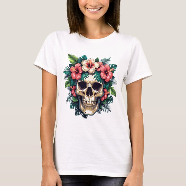 T-SHIRT TROPICAL SKULL WOMEN'S T SHIRT (Devant)
