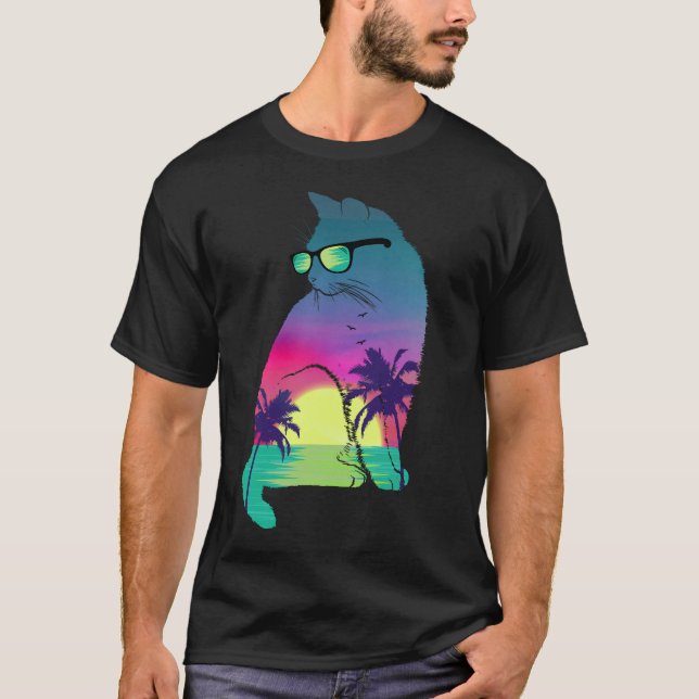 T-shirt Tropical summer cat (Devant)