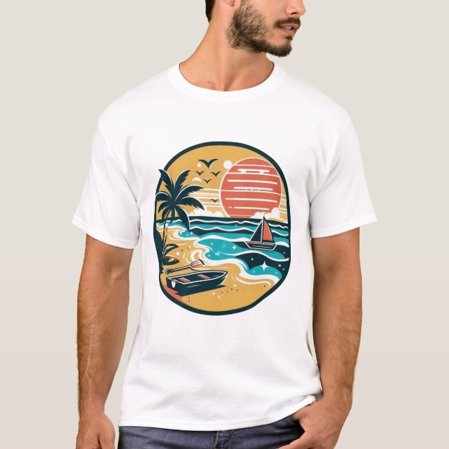 T-shirt Tropical Sunset Beach Paradise (Devant)