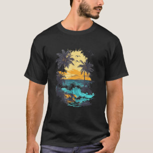 T-shirt Tropical Sunset Beach Vibes Été