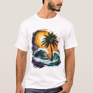 T-shirt Tropical Sunset Wave