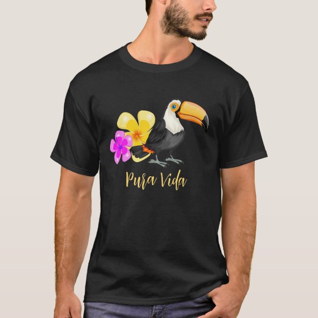 T-shirt Tropical Toucan Pura Vida Design (Devant)