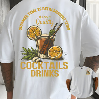 T-shirt Tropical Vibes:Beach Drink for Summer Fun