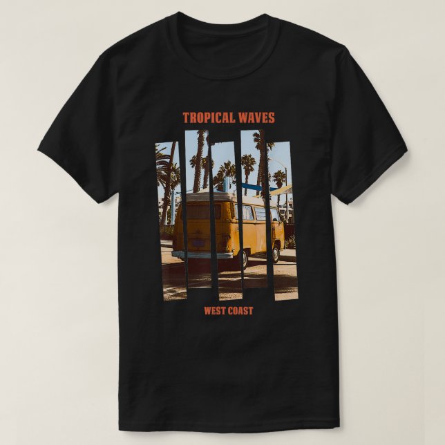 T-shirt Tropical Waves West Coast Summer Adventure (Design devant)