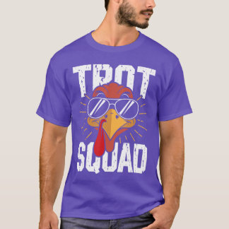 T-shirt Trot Squad Funnyurkey Lunetteshanksgiving Hommes W
