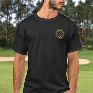 T-shirt Trou en un de golf personnalisé or et noir