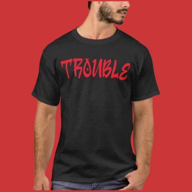 T-shirt TROUBLE | Chemise avec tag graffiti rouge (Créateur téléchargé)