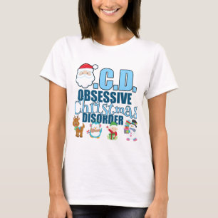 T-shirt Trouble obsessionnel de Noël (bleu)