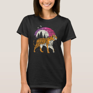 T-shirt Troupeau de coucher de soleil de chat sauvage préd
