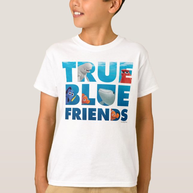 T-shirt Trouver Dory| Amis bleus véritables (Devant)
