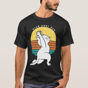 T-shirt Trouvez votre chat de Yoga rétro Zen