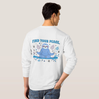 T-shirt Trouvez votre sérénité Graphique de paresseux mign