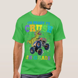 T-shirt Truck Dinosaur Monster de 4e année de broyage Reto