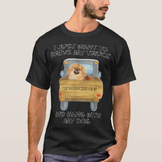 T-shirt Truck Driving Dog Pekingese 