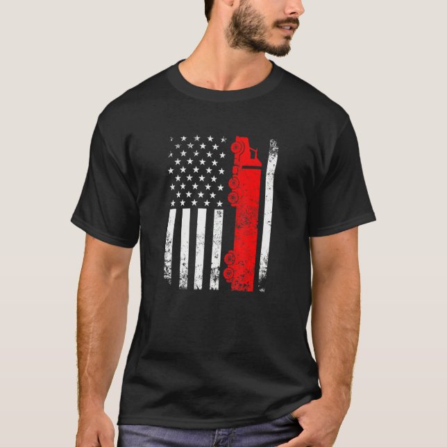 T-shirt Trucker American Flag Usa Patriotique Fier Funny T (Devant)