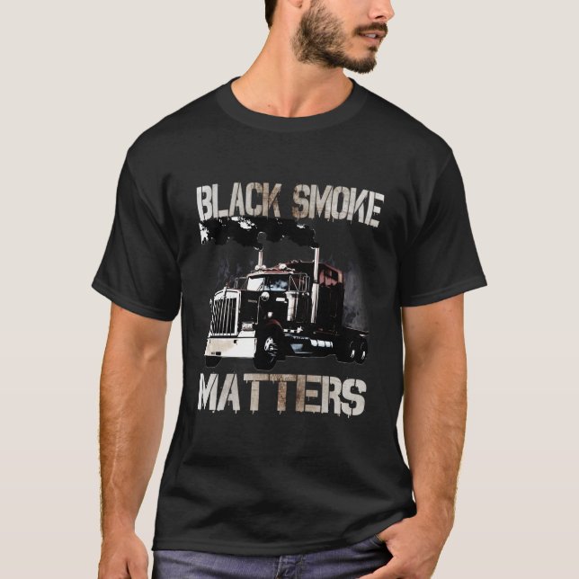 T-shirt Trucker Cadeaux Tracteur Tracteur 18 Wheeler Smoke (Devant)