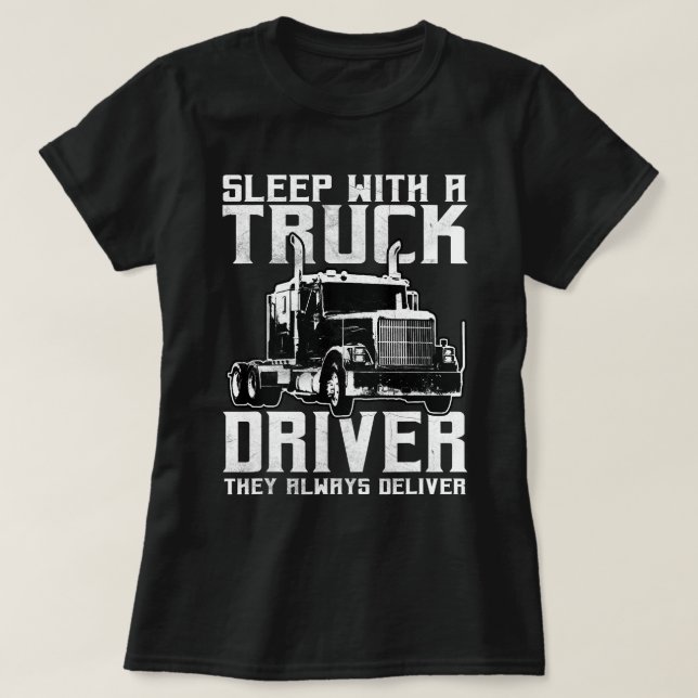 T-shirt Trucker Cadeaux Tracteur Trailer Truck 18 Wheeler  (Design devant)