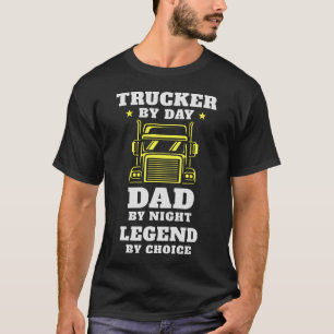 T-shirt Trucker et papa - Héros sur la route et à la maiso