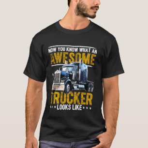 T-shirt Trucker génial Big Rig Semi Trailer Conducteur de 