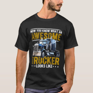 T-shirt Trucker génial Grand Rig Semi-Trailer Conducteur d