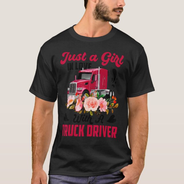 T-shirt Trucker Juste Une Fille Amoureuse Avec Un Chauffeu (Devant)