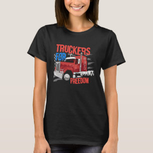T-shirt Truckers For Freedom US American Flag Truck Driver