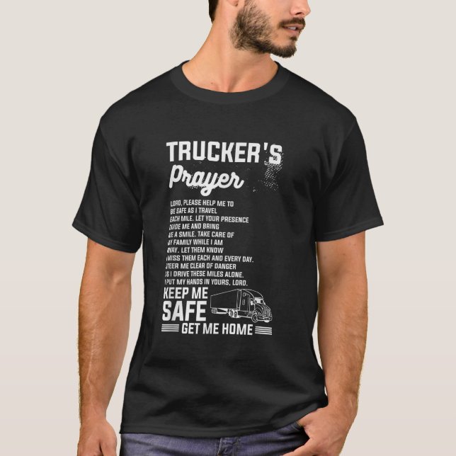 T-shirt Truckers Prière Camion Conduit Pour Un Trucker (Devant)