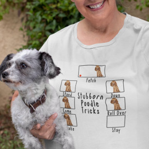 T-shirt Trucs de caniche têtu Chien Apricot Rouge