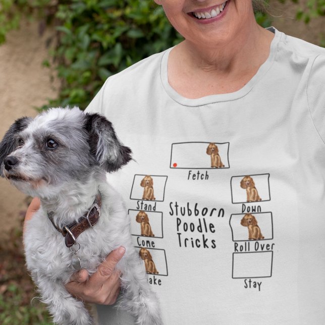 T-shirt Trucs de caniche têtu Chien Apricot Rouge (Créateur téléchargé)