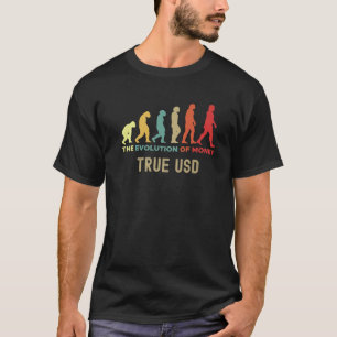 T-shirt True USD Crypto L'évolution de l'argent Caveman Pr