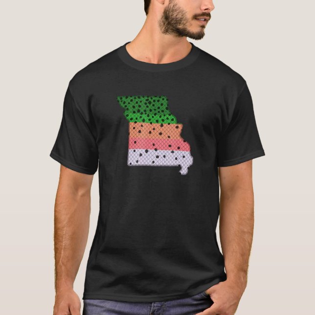 T-shirt Truite arc-en-ciel Poisson Missouri Carte de l'Éta (Devant)