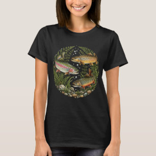 T-shirt Truite arc-en-ciel vintage 90s Rivière Faune Pêche