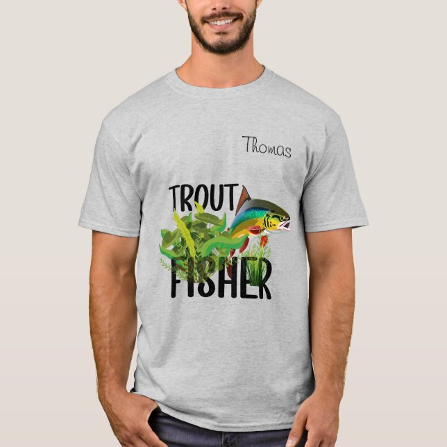 T-shirt Truite Fisher Truite Arc-En-Ciel En Environnement  (Devant)