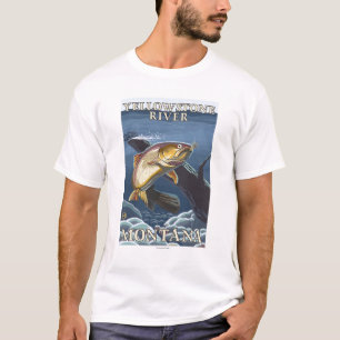 T-shirt Truite pêchant la section transversale 5