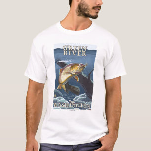 T-shirt Truite pêchant la section transversale - la