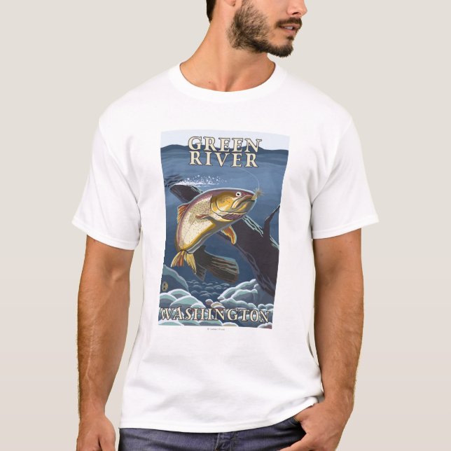 T-shirt Truite pêchant la section transversale - la (Devant)