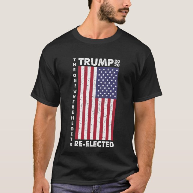 T-shirt Trump 2020, celui où il est réélu (Devant)